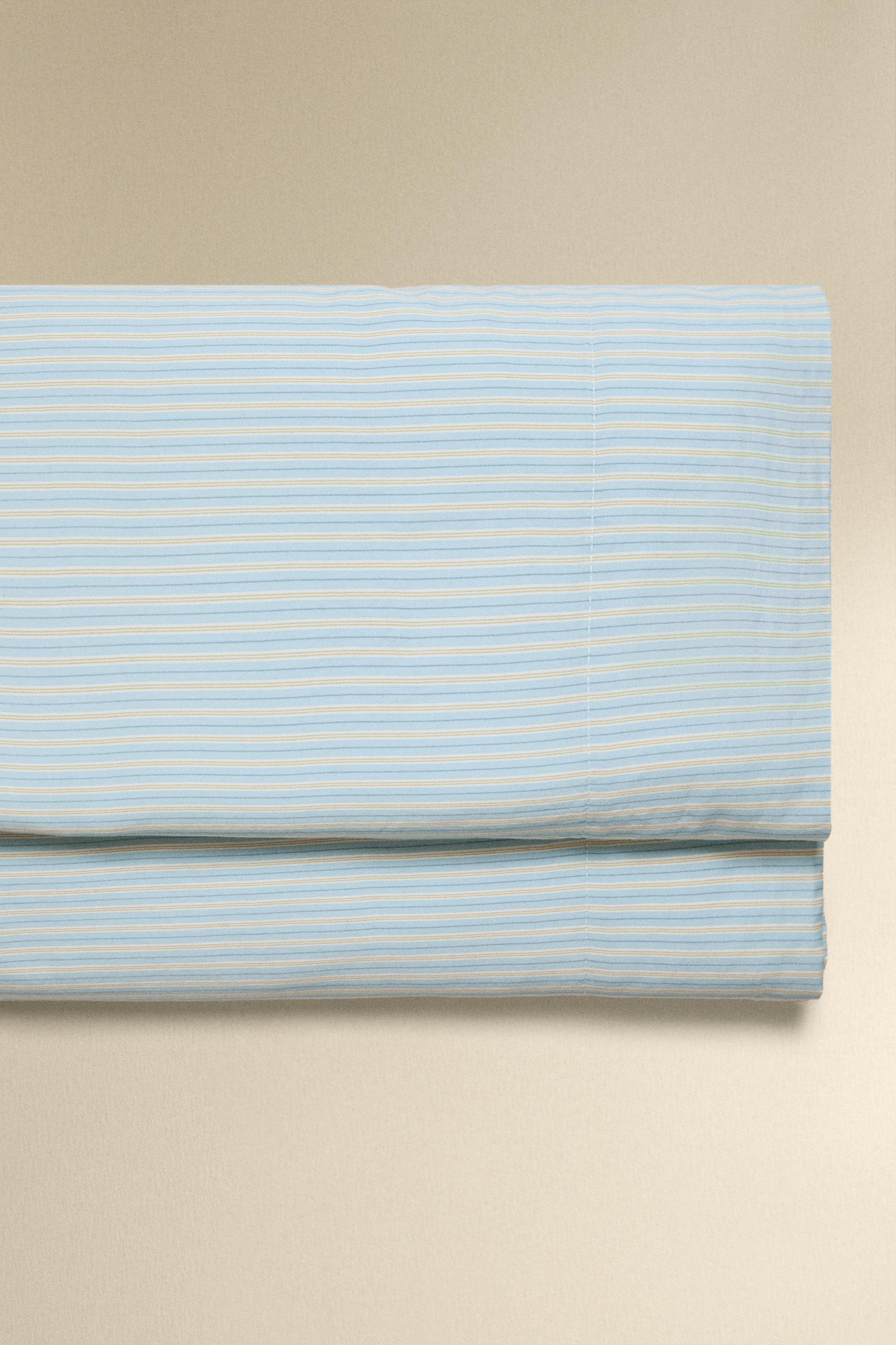 FADED STRIPED SATEEN FLAT SHEET (300 THREAD COUNT)